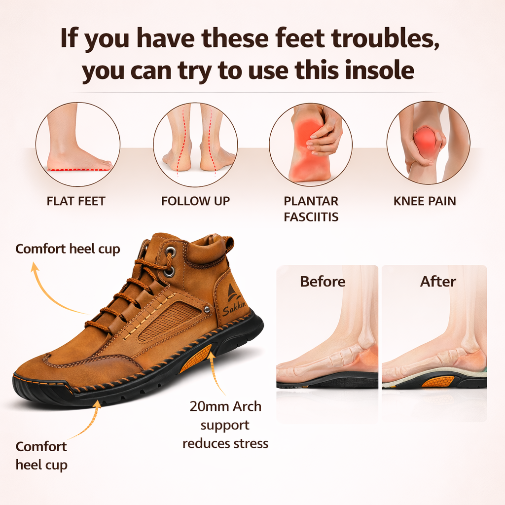 Durable Anti-Slip Sole of Men’s Comfort Leather Boots for Seniors