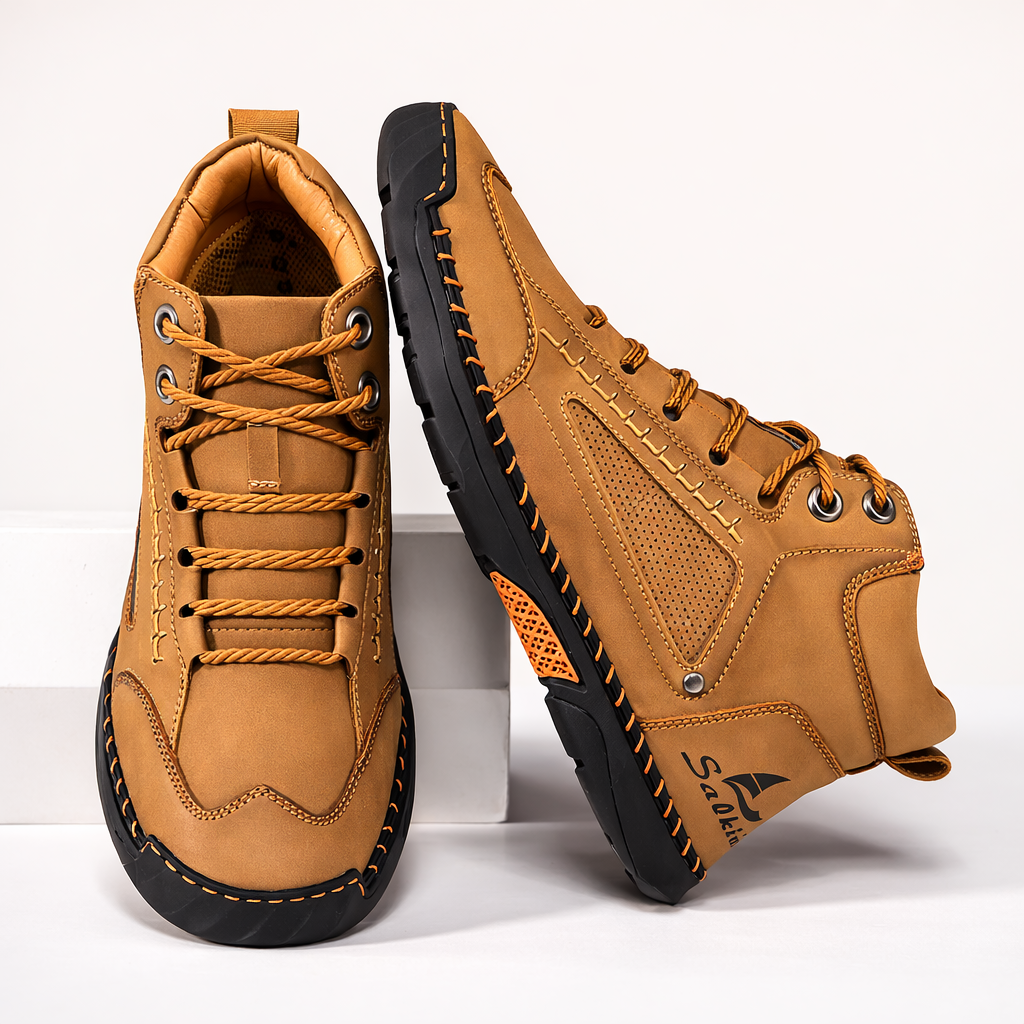 Men’s Comfort Leather Boots - Blue Color Option