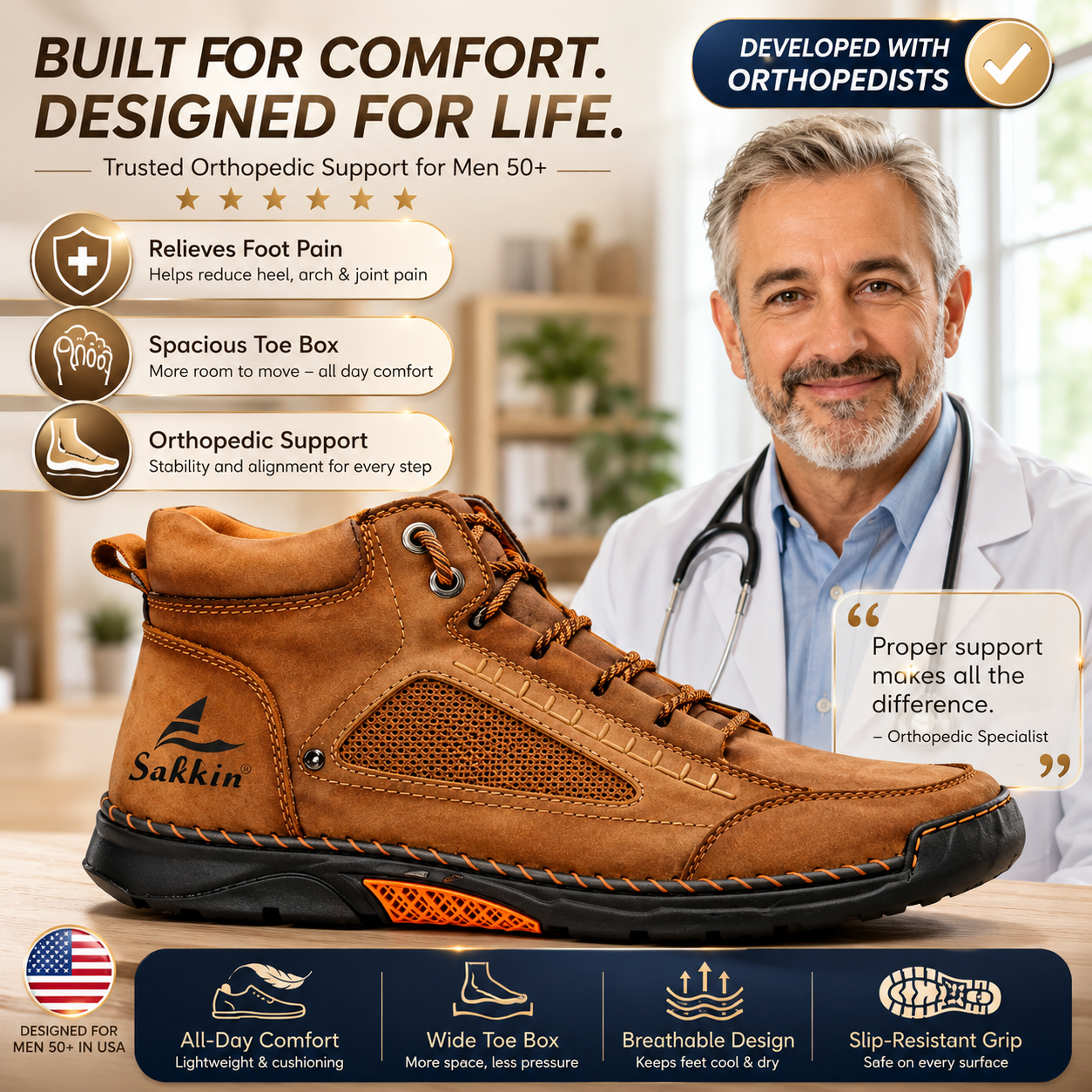 Men's All-Day Comfort Leather Boots